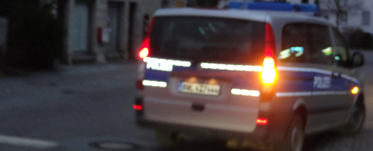 Polizeiauto Abfahrt Volksbank Altshausen