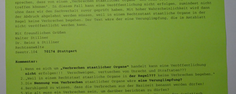 Flugblatt zur Vertreibung der Geschwister Nusser